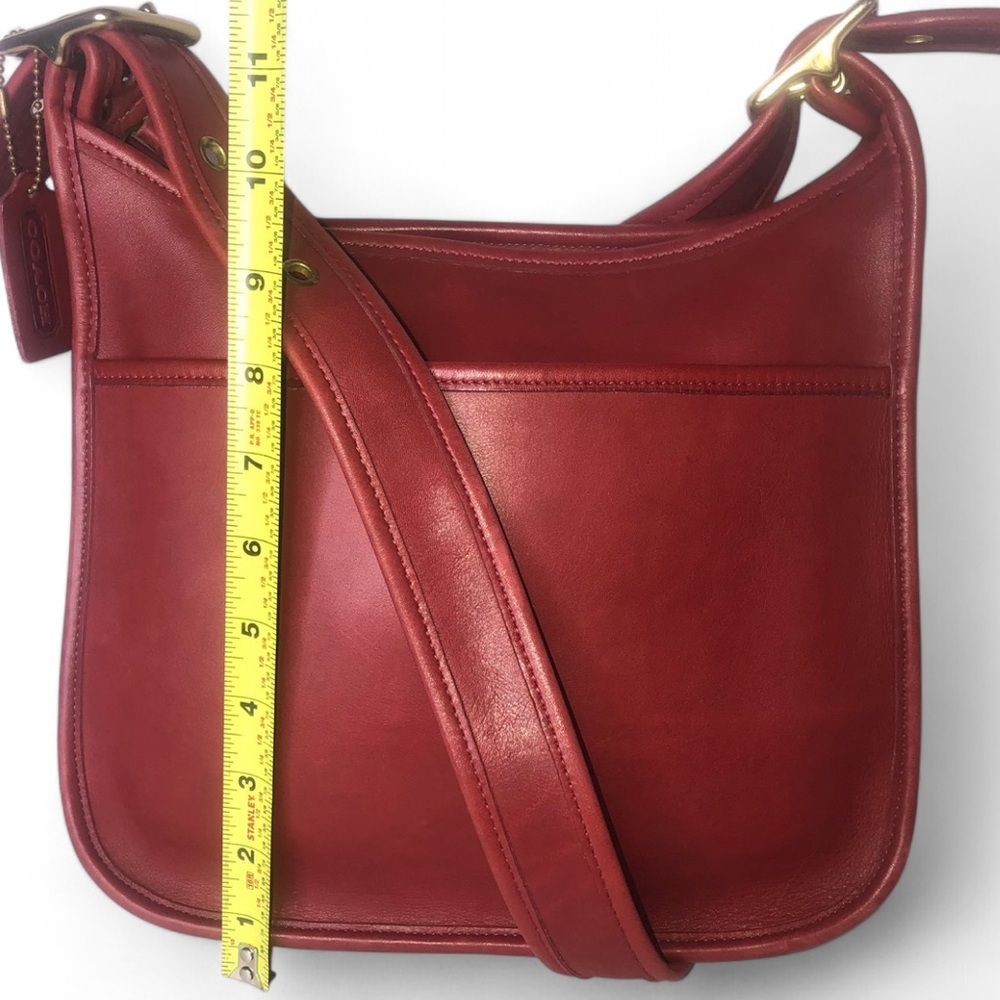 COACH Legacy Zip Red Glove-Tanned Leather Shoulder Bag Vintage 9966 COA - Picture 9 of 17